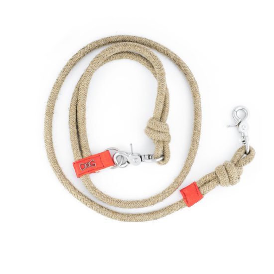FUNKY DOG Červené lněné vodítko