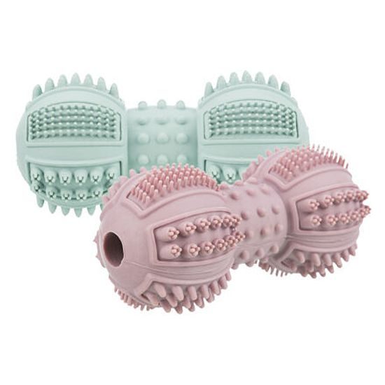 Trixie JUNIOR činka přírodní tvrdá guma 9cm mátová starorůžová