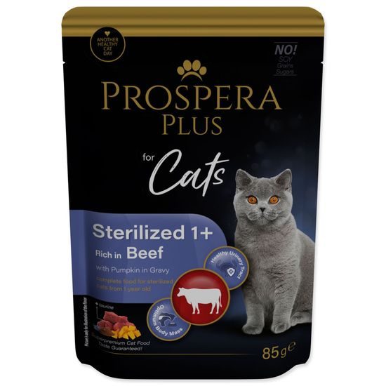 Prospera Plus Kapsička Sterilized 1+, Beef, Pumpkins 85g