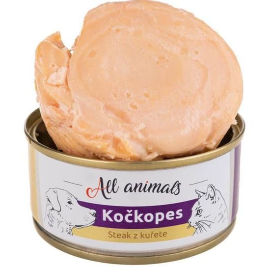 All Animals Kočkopes konzerva steak z kuřete 100g