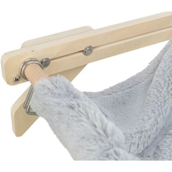 Trixie Hammock lehátko pro kočky do 12 kg 47x24x38cm dřevo/plyš šedá