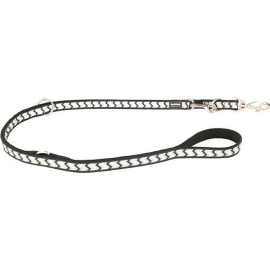 Red Dingo Vodítko přepínací 25 mm x 2 m Ziggy Rfx Černá