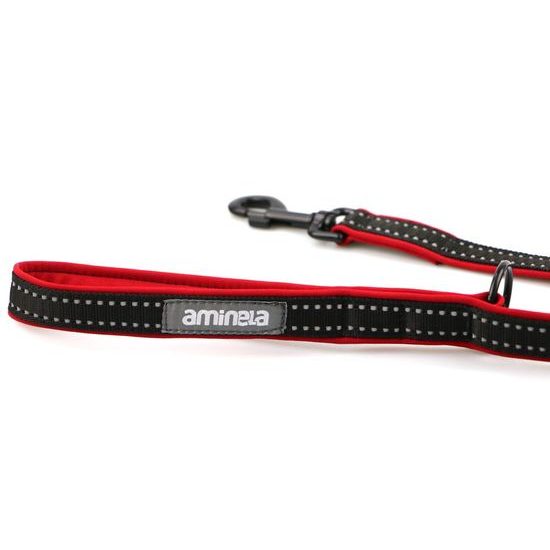 Aminela jednoduché vodítko podšité Sport & City 25mm/150cm červená