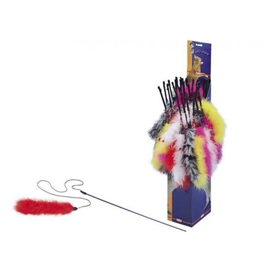 Nobby Hračka cat vábnička s barev. peřím 46cm