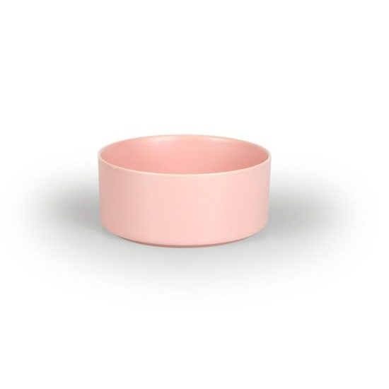 Aminela keramická miska v dřevěném stojanu růžová 750ml