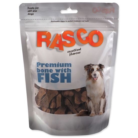 Rasco Pochoutka masová kost s rybou 5cm 250g