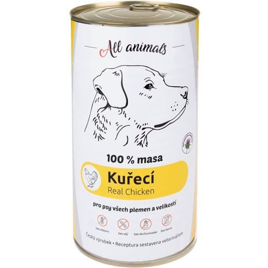 All Animals konzerva pro psy kuřecí maso mleté 1200g