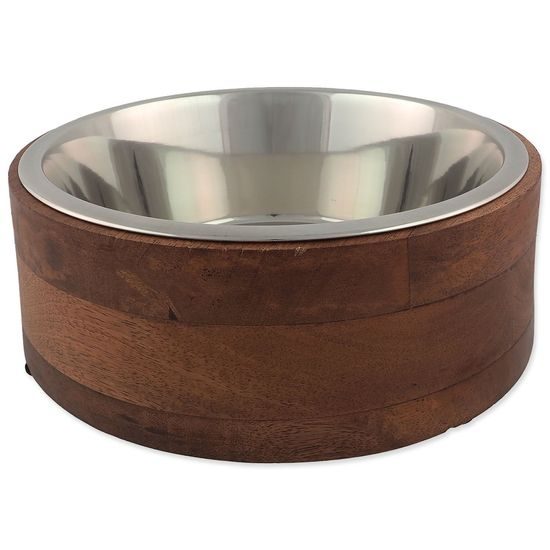 Dog fantasy Miska nerez v dřevě, rovná 1730ml