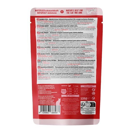 WOW Cat Kapsička Paté Hovězí PUR Adult 125g