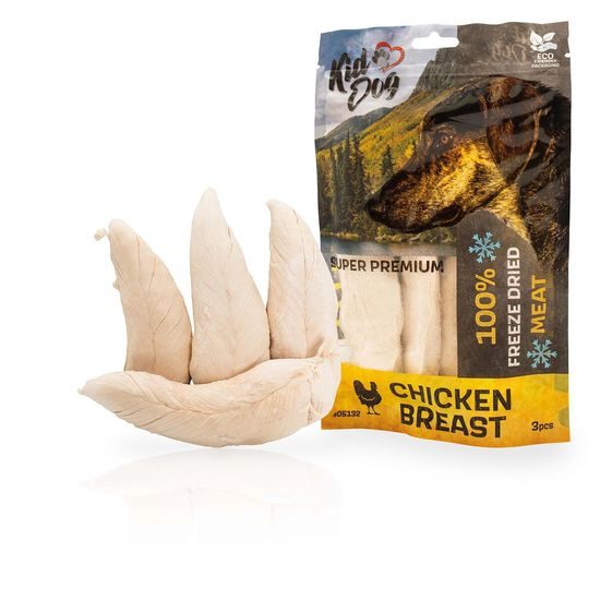 KidDog SUPER PREMIUM 100% kuřecí celá prsa sušená mrazem 50 g (3-4 ks)
