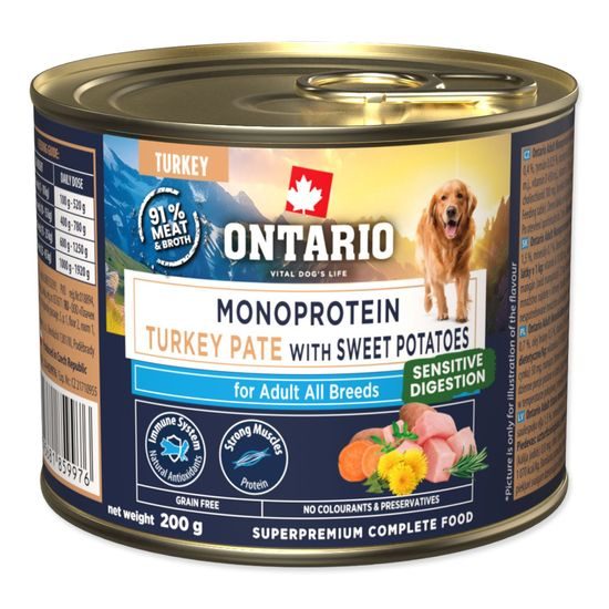 Ontario Konzerva Adult monoprotein krůtí pate s batáty 200g