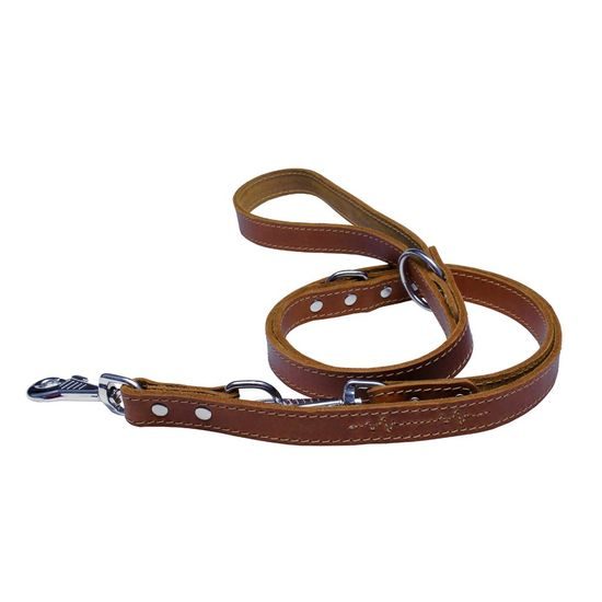 BAFPET Kožené přepínací vodítko EKG přírodní