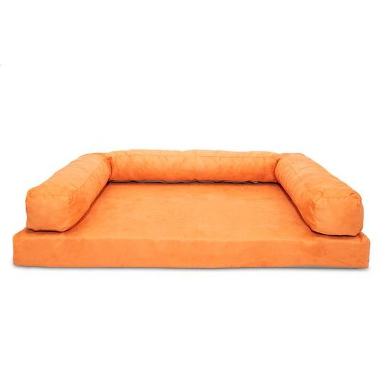 Aminela pelíšek s okrajem 80x60cm Half and Half oranžová/šedá