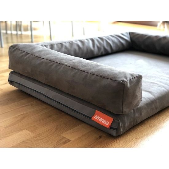 Aminela pelíšek s okrajem 100x70cm Half and Half šedá/šedá