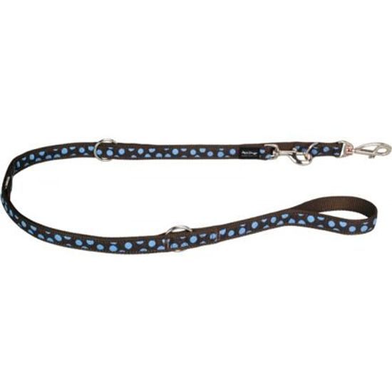 Red Dingo Vodítko přepínací 25 mm x 2 m Blue Spots on Brown