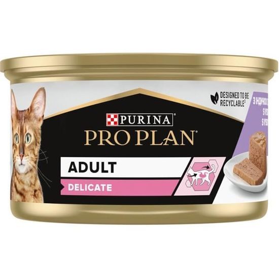 Pro Plan Cat konzerva Delicate krůta kousky v paštice 85 g