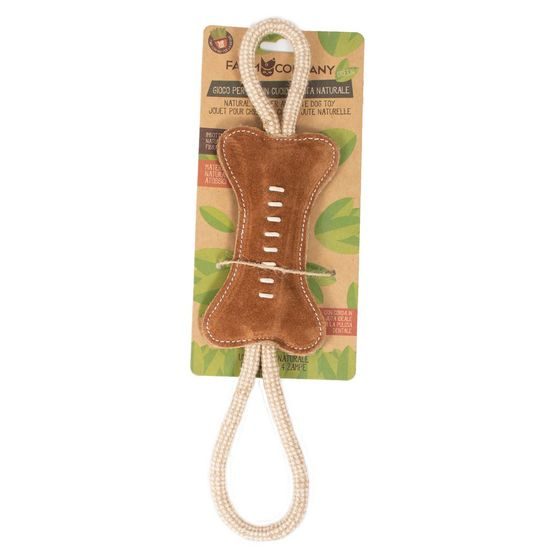 Farm Company kost ze semišové kůže s jutovou rukojetí 37cm