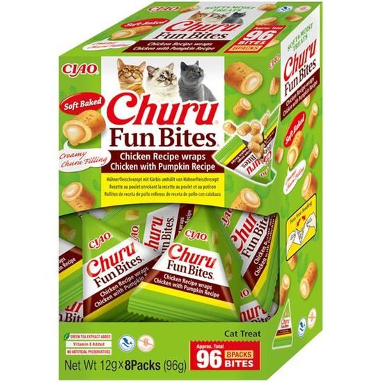 Inaba Churu Fun Bites Cat snack kuře&dýně 96 g