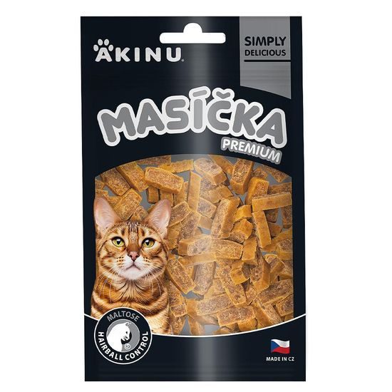 Akinu MASÍČKA PREMIUM Hairball Control pamlsek pro kočky 50 g