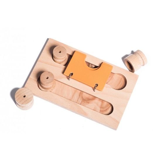 My Intelligent Pets Dřevěný hlavolam Playground - Modul 2M (pouze deska bez kloboučků a válečků)