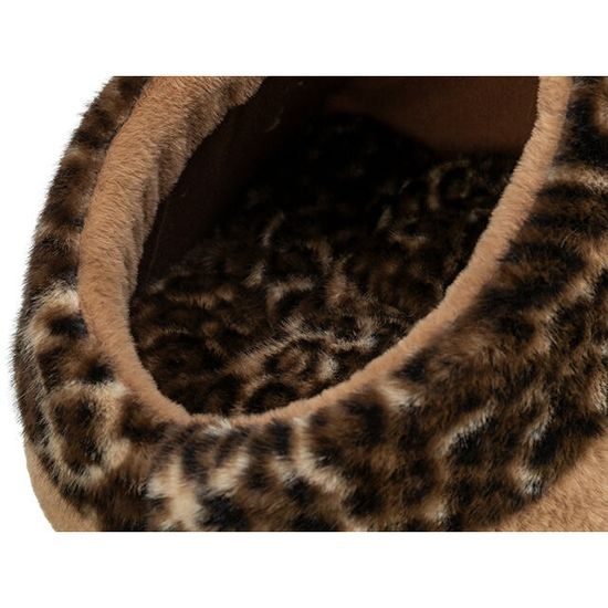 TRIXIE SOFT Edition plyšová kukaň LEO, 35 x 26 x 41 cm, hnědá/leopardí