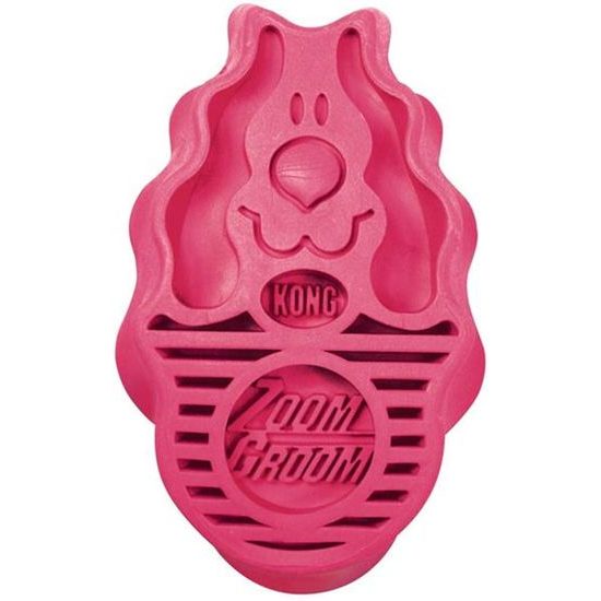Kong Kartáč gumový ZoomGroom Raspberry růžový