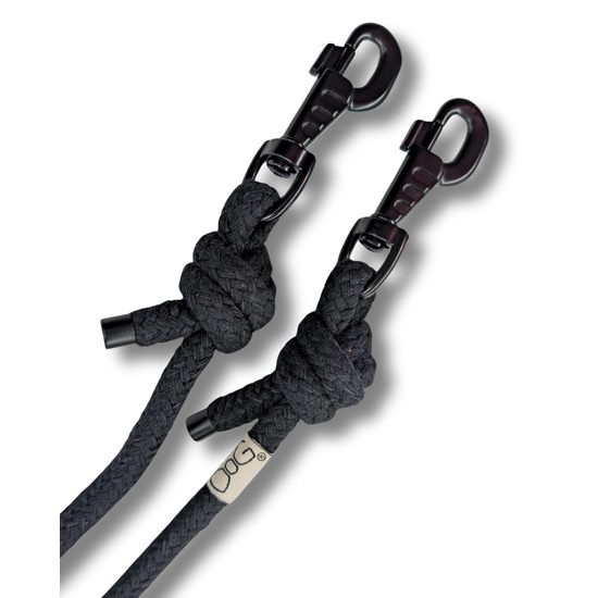 FUNKY DOG Černé lněné ekologické vodítko 2,5 m
