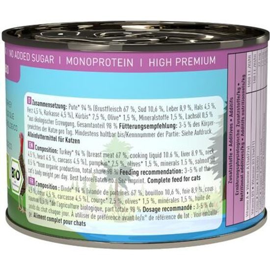 Catz finefood Konzerva CF Bio No.511 s krůtím masem 200 g