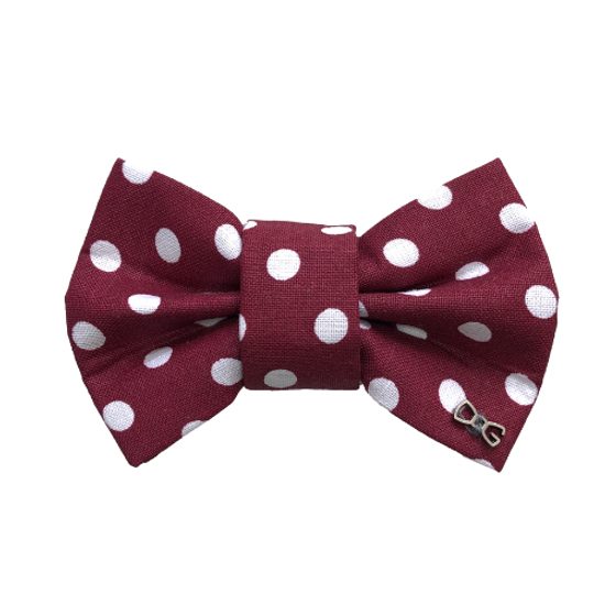 FUNKY DOG Bordó psí motýlek s puntíky