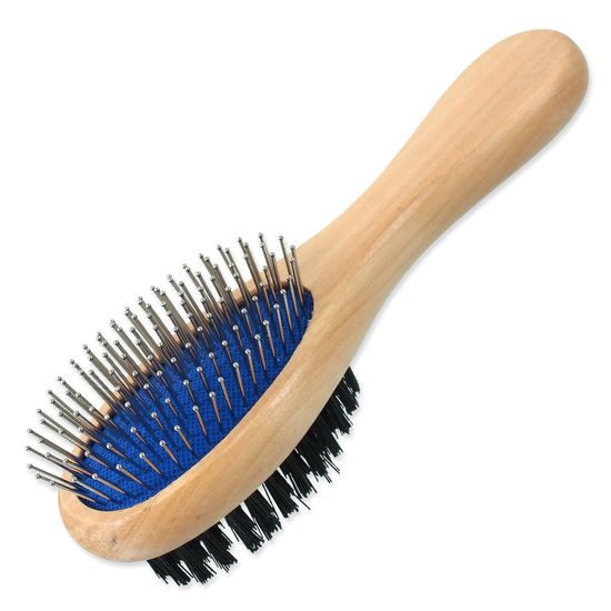 Dog fantasy Kartáč hroty/nylon oboustranný dřevo S 17cm