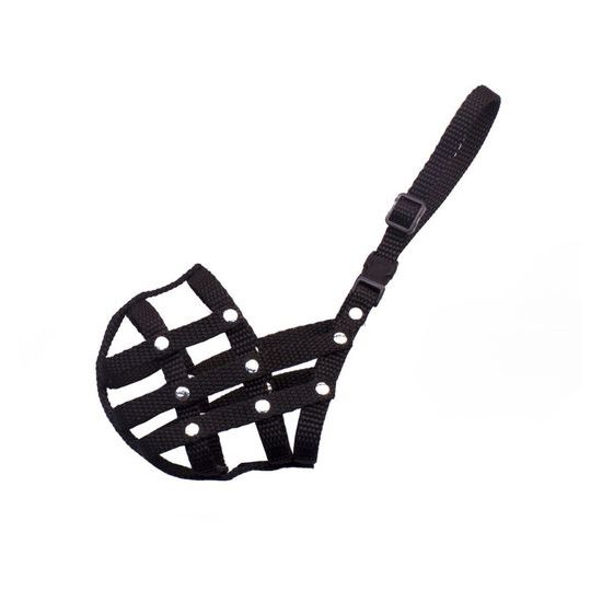 Bafpet Popruhový náhubek pletený Černá