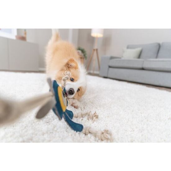 Trixie Monster příšerka na laně 47 cm hračka pro psy 100% pravá kůže/lano petrolejová