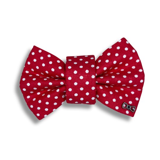 FUNKY DOG Červený psí motýlek s puntíky