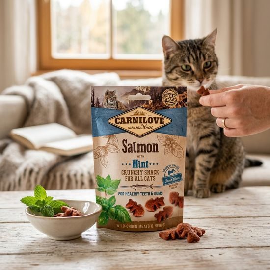 Carnilove Cat Crunchy Snack Salmon with Mint with fresh meat 50g