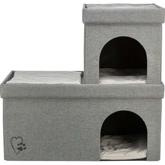 Trixie Jeskyně KIMY skládací 2 patra 76x72x37 cm světle šedá