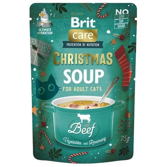 Brit Care Cat Christmas Beef Soup with carrot peas and rosemary 75 g