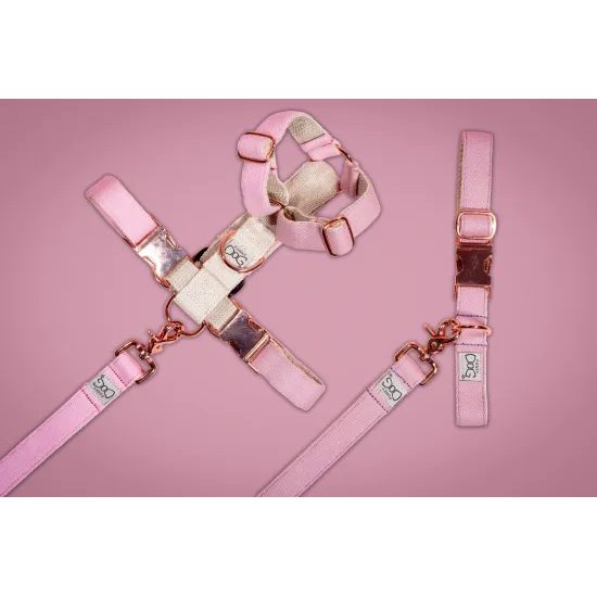 FUNKY DOG Konopné krátké vodítko pro psa 1,7 m světlé růžové