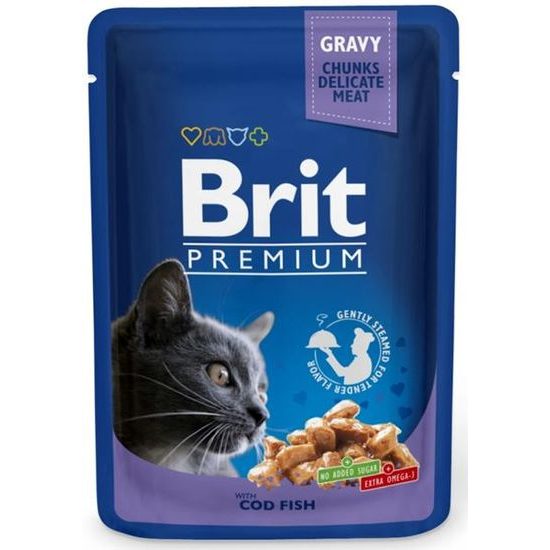 Brit Premium Cat kapsička -Gravy Cod Fish 100 g