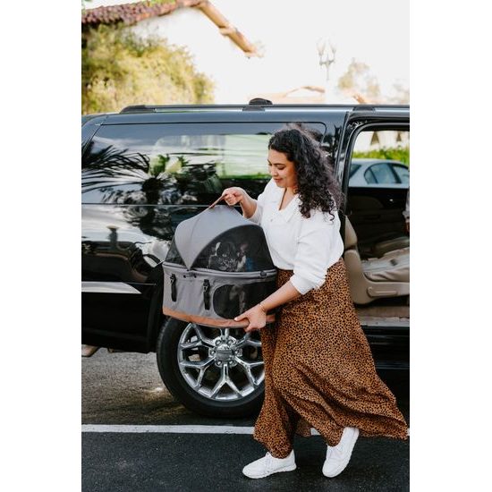 Wonderfold Pet Kočárek P2 pro psy 3v1 do 9kg (kočárek+autosedačka+přepravka) graphite grey