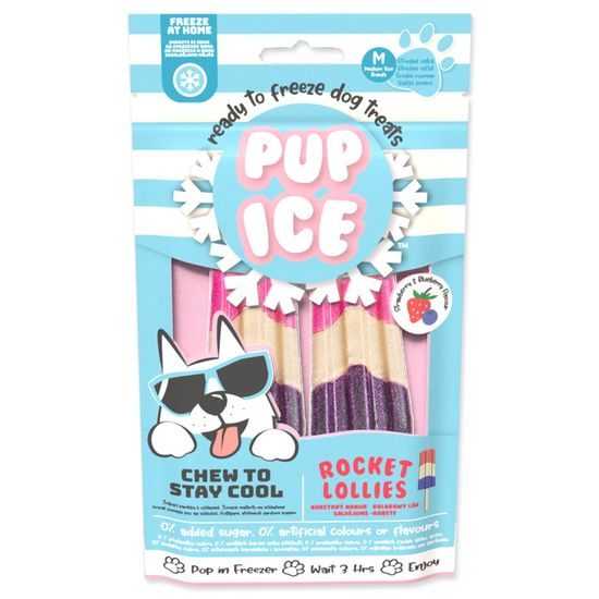 Pup Ice Pochoutka chladící s jahodou a borůvkou 2ks 90g