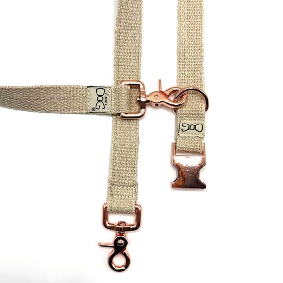 FUNKY DOG Konopné vodítko 3 m | Minimalistický design & růžové zlato