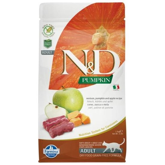 N&D PUMPKIN Cat GF Venison & Apple Adult 300 g