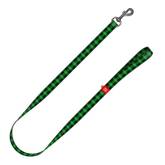 WAUDOG Vodítko nylonové Zelená kostka 122cm/2,0cm