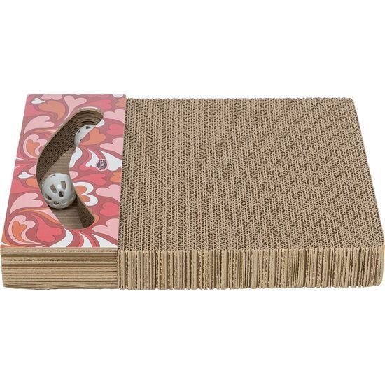 Trixie Škrabací karton VALENTINE s míčky a catnipem červená LIMITOVANÁ NABÍDKA