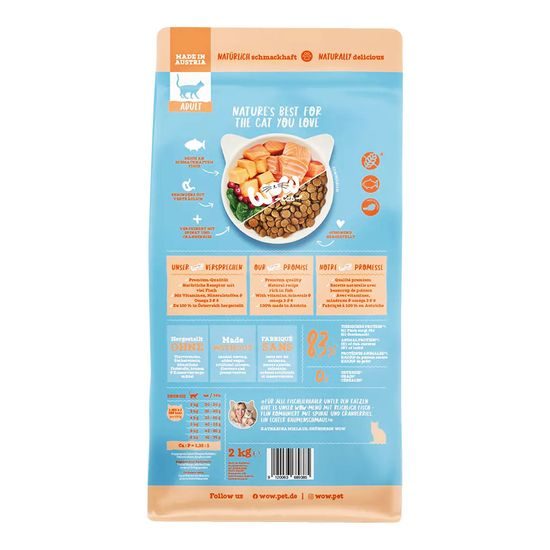 WOW Cat Granule Ryby s lososem a brusinkami Adult 325g