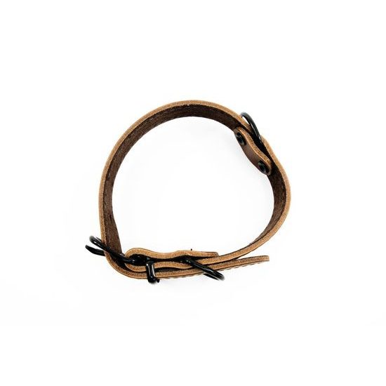 BafPet Kožený obojek ARGUS černé kování koňak