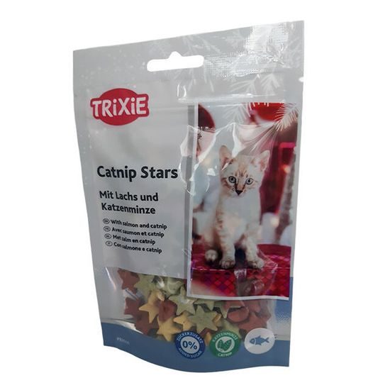 Trixie Xmas Catnip Stars pamlsek losos s catnipem 50 g