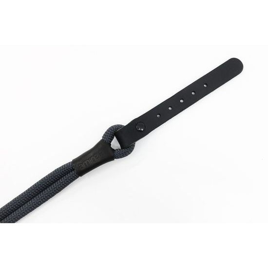 Aminela Obojek lano s kůží černé kování šedá