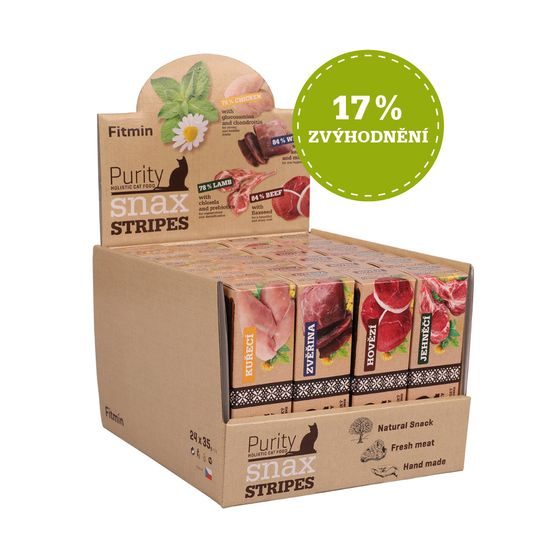Fitmin Purity Snax Stripes pochoutka pro kočky box 24x35 g