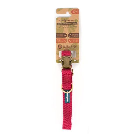 Farm Company ekologicky šetrný obojek pro psy ze sojových vláken 2cm/28-40cm červená